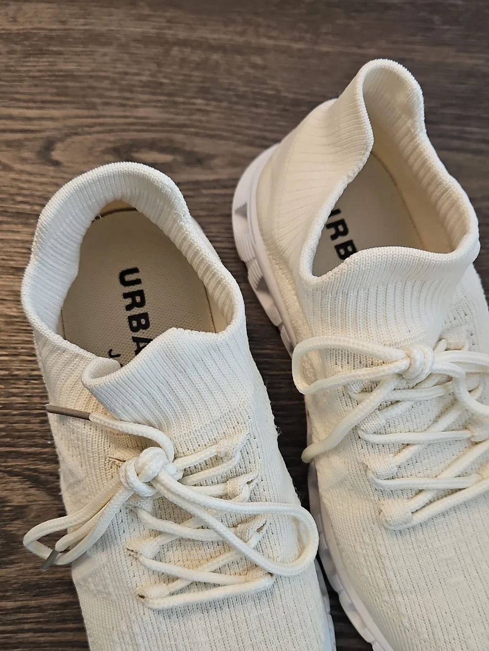 Urban Sport Elaina Knit Lace-Up Women's Sneakers in Cream